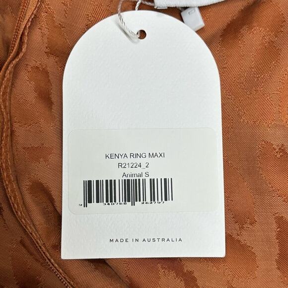 NWT | Rumer | Kenya Cut-out O-Ring Maxi Animal Print Dress | Brown | Small - Picture 14 of 15